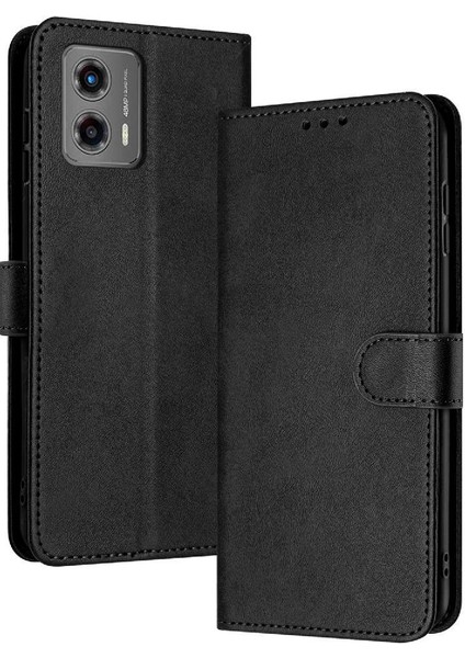 Motorola Moto G 5g 2023 Toka Saf Renk Pu Deri ile Flip Case (Yurt Dışından)