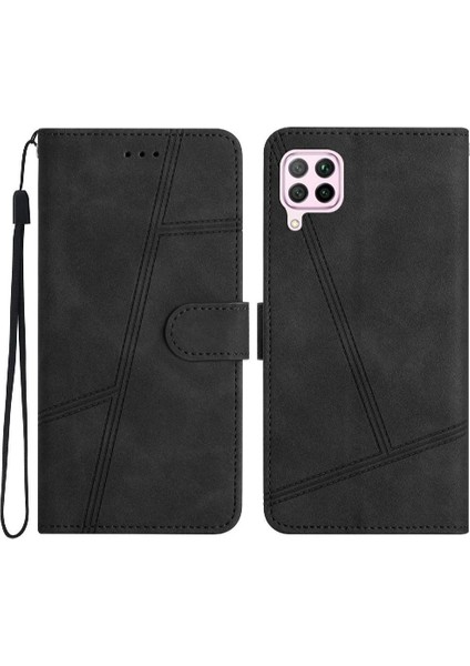 Huawei P40 Lite Için Flip Case Cüzdan Pu Deri Flip Folio Tam Koruma (Yurt Dışından)