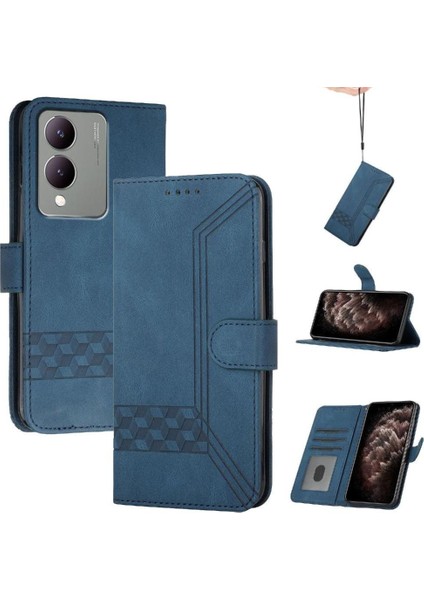 Handy Stand ile Vıvo Y17S Pu Deri Cüzdan Kartı Kapağı ile Uyumlu (Yurt Dışından)