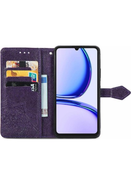 Realme Not 50 Için Flip Case Deri Kılıf Kapak Basit Iş (Yurt Dışından)