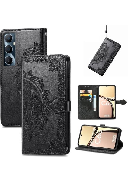 Realme C65 Için Flip Case Zarif Desen Basit Iş Kapak Kılıfı (Yurt Dışından)