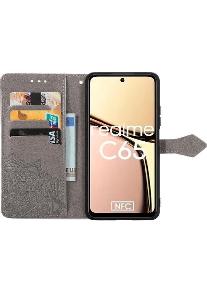 Realme C65 Için Flip Case Zarif Desen Basit Iş Kapak Kılıfı (Yurt Dışından)