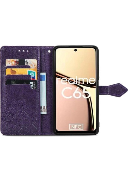 Realme C65 Için Flip Case Zarif Desen Basit Iş Kapak Kılıfı (Yurt Dışından)