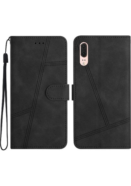 Huawei P20 Tam Koruma Kartı Yuvaları Için Flip Case Tutucu Manyetik Bilek (Yurt Dışından)
