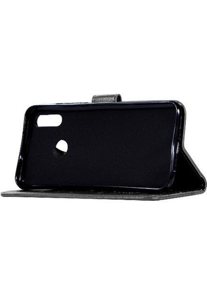 Huawei P Akıllı 2019 Kart Tutucu Için Kickstand Pu Deri Bilek Durumda (Yurt Dışından)