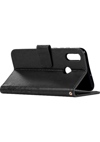 Huawei P Akıllı 2019 Kart Tutucu Için Kickstand Pu Deri Bilek Durumda (Yurt Dışından)