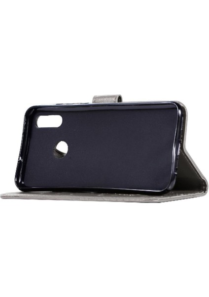 Huawei P Akıllı 2019 Kart Tutucu Için Kickstand Pu Deri Bilek Durumda (Yurt Dışından)