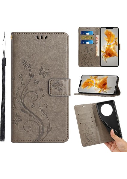 Huawei Mate 50 Pro Için Filp Durumda Manyetik Kapatma Kart Tutucu Bilek Kayışı (Yurt Dışından)