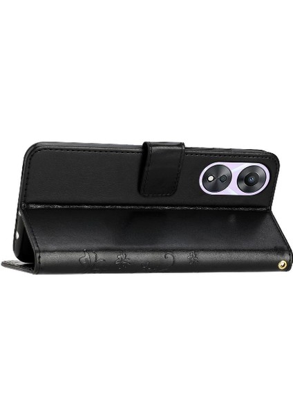 Oppo Için Filp Durumda A78/OPPO Pu Deri Kickstand Bilek Kayışı Kart Tutucu (Yurt Dışından) modelleri