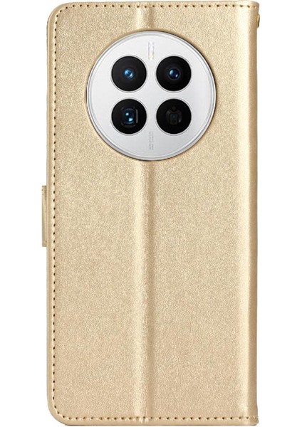 Huawei Mate 50 Için Filp Durumda Bilek Kayışı Kart Tutucu Manyetik Kapatma Pu (Yurt Dışından)