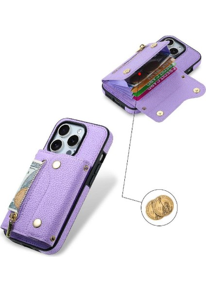 IPhone 11 Için Kılıf Pro Kart Yuvaları Mini Sırt Çantası Uzun Kayış Hafif (Yurt Dışından)
