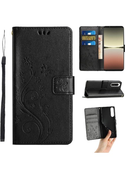 Sony Xperia 5 V Kickstand Kart Tutucu Için Filp Durumda Manyetik Kapatma Bilek (Yurt Dışından)