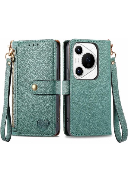 Huawei Pura 70 Pro Için Flip Case Darbeye Aşk Cüzdan Fermuar Deri (Yurt Dışından)