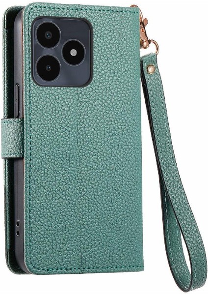 Realme Not Için Flip Case 50 Deri Kılıf Aşk Cüzdan Fermuar Darbeye (Yurt Dışından)