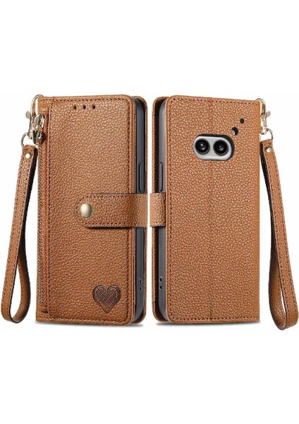 Nothing Flip Case Telefon 2A Aşk Darbeye Dayanıklı Cüzdan Deri Kılıf Fermuar (Yurt Dışından)