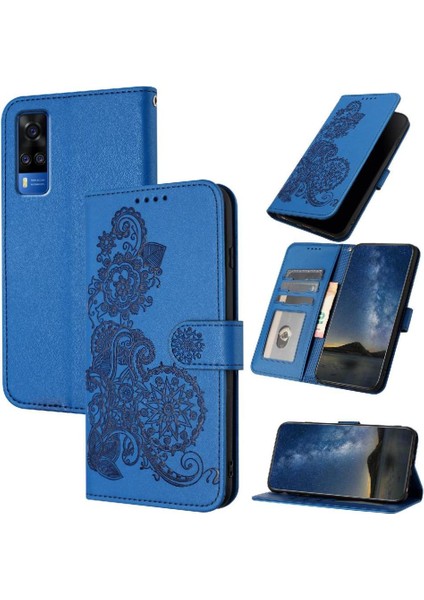 Vıvo Y51 Için Flip Case Kickstand Koruyucu Kart Yuvası Standı ile Flip Pu (Yurt Dışından)