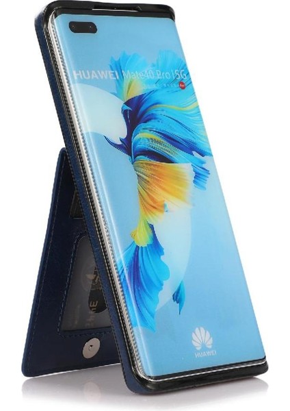 Huawei Mate 40 Kart Tutucu ile Uyumlu Premium Deri Çanta Cüzdan (Yurt Dışından)