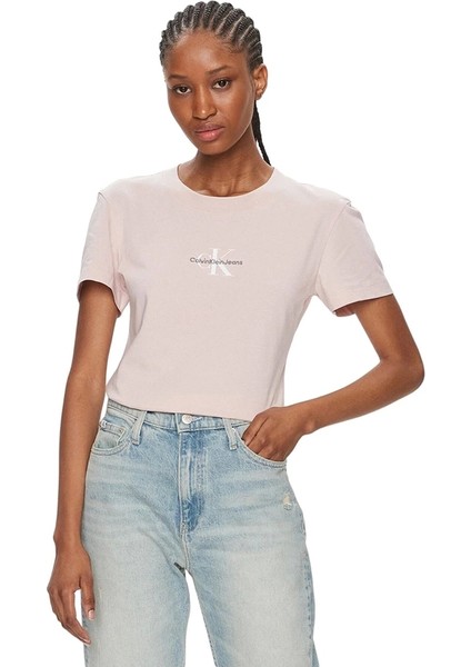 Kadın Mono Logolu Slim T-Shirt