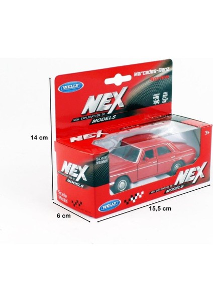 43686 1/34-1/39 Ölçek Mercedes Benz 220, Kırmızı, Çek-Bırak Mekanizmalı Oyuncak Metal Araba indirimleri