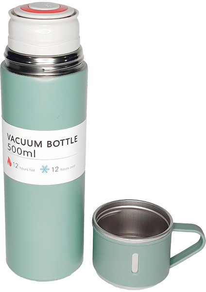 Teknoloji Sus 304 Paslanmaz Çelik Bardaklı 500 ml Vakumlu Termos