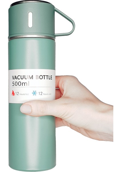 Teknoloji Sus 304 Paslanmaz Çelik Bardaklı 500 ml Vakumlu Termos