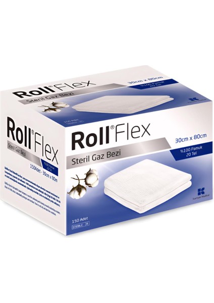 Flex Steril Hidrofil Gazlı Bez ( 30 x 80 cm ) - 150 Adet