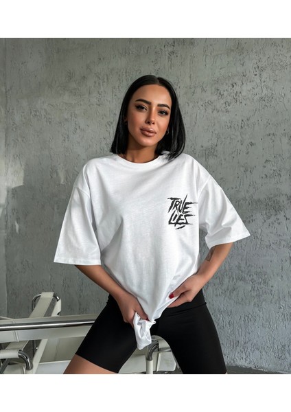 Büyük Beden Özel Tasarım Don't Let Sırt Baskılı Yeni Trend Sokak Modası Battal Kadın T-Shırt fiyatları