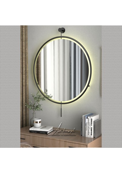 Amor Home Mirror Ayna Led'li Siyah Dekoratif Ayna, Makyaj Aynası Antre Ayna, Hol Koridor Ayna, Duvar Ayna, Salon Ayna, Mutfak Banyo Aynası, Wc Ofis Aynası