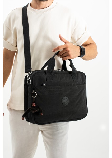 Unisex Klinkır Suya Dayanıklı Laptop Bölmeli Çapraz-El Askılı Siyah Renkli Evrak ve Laptop Çantası fiyatları