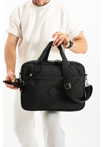Unisex Klinkır Suya Dayanıklı Laptop Bölmeli Çapraz-El Askılı Siyah Renkli Evrak ve Laptop Çantası modelleri