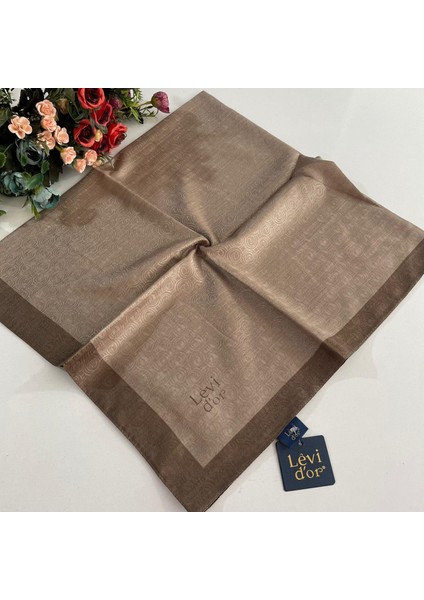 Premium Monogram Eşarp Sütlü Kahve GX0209