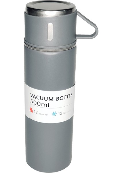 Teknoloji Sus 304 Paslanmaz Çelik Bardaklı 500 ml Vakumlu Termos