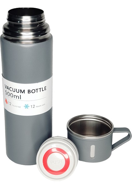 Teknoloji Sus 304 Paslanmaz Çelik Bardaklı 500 ml Vakumlu Termos