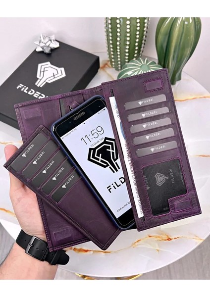 Telefon Bölmeli Mıknatıslı Cüzdan ve Kartlık