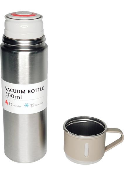 Teknoloji Sus 304 Paslanmaz Çelik Bardaklı 500 ml Vakumlu Termos