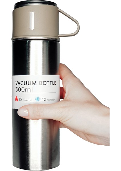 Teknoloji Sus 304 Paslanmaz Çelik Bardaklı 500 ml Vakumlu Termos
