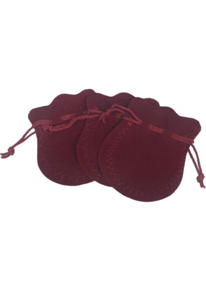 Bordo Kadife Kese Boy 12X10CM Hıdırellez Takı Altın Için Ipli 1 Adet modelleri