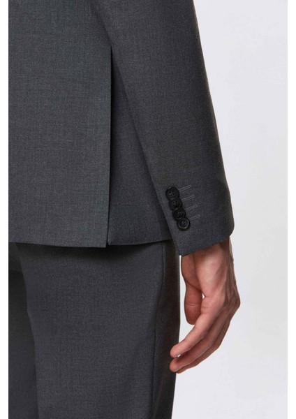 Slim Fit Gri Düz Mono Yaka Çift Yırtmaçlı Astarlı Takim Elbise 4HF05ORT01577 fırsatları
