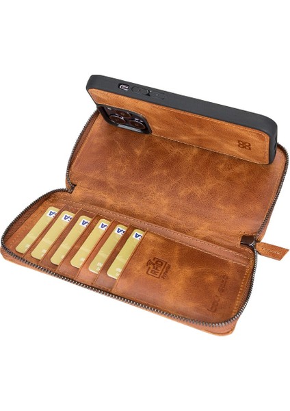 Apple iPhone 13 Pro Uyumlu Deri Zip Kılıf TN11 modelleri