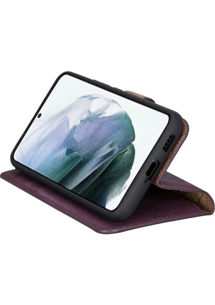 Samsung Galaxy S22 Uyumlu Deri Cüzdanlı Kılıf Cz7 Mor indirimleri