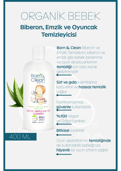 Born & Clean Biberon, Emzik ve Oyuncak Temizleyicisi - 400ML