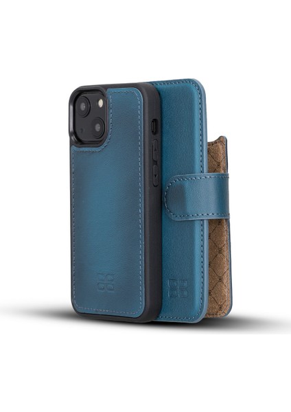 Apple iPhone 13 Mini Uyumlu Deri Cüzdanlı Kılıf BRN4EF