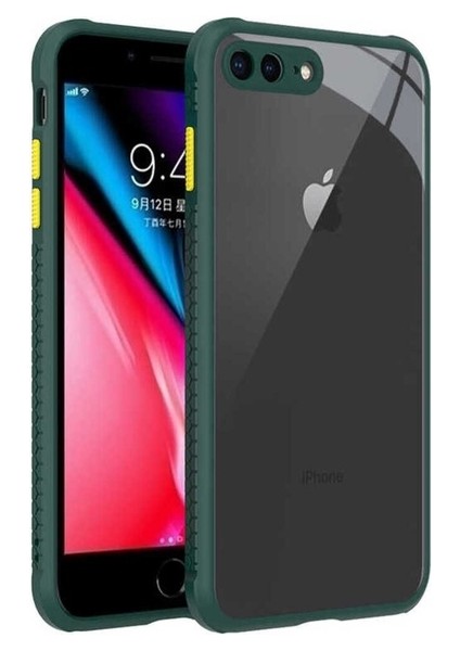 Apple iPhone 8 Plus Uyumlu Kılıf Kaff Kapak, Koyu Yeşil