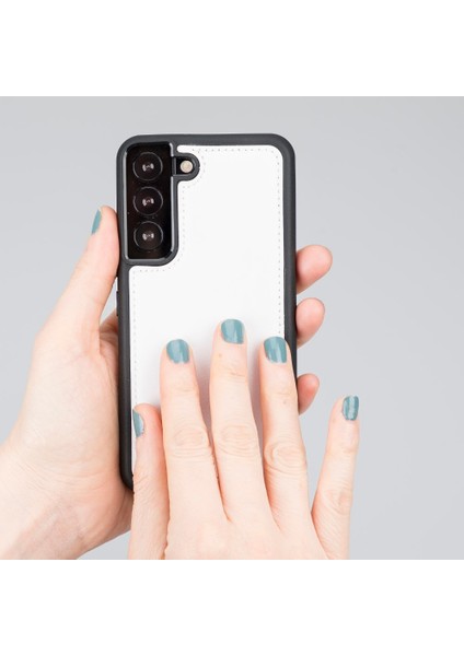 Samsung Galaxy S22 Uyumlu Deri Arka Kapak F3 Beyaz fiyatları