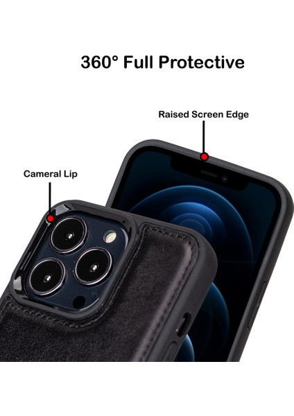 Apple iPhone 13 Pro Max Uyumlu Deri Arka Kapak Rst1