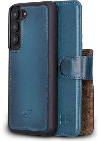 Samsung Galaxy S22 Uyumlu Deri Cüzdanlı Kılıf BRN4EF