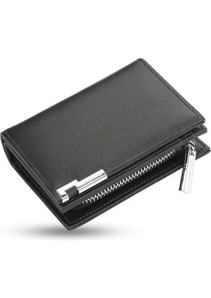 Moda Rahat Büyük Kapasiteli Fermuarlı Erkek Kısa Cüzdan (Yurt Dışından)