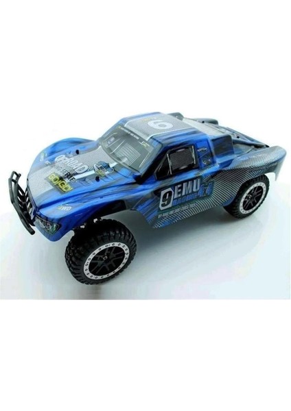 8021 1/8 Ölçek, 4WD Off Road Short Course (9 Emu) Mavi Kaportalı, Fırçalı Motorlu, 7.4V 3300MAH Li-Po Pilli, Rc Model Araç