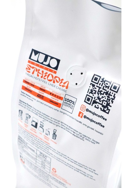 Ethiopia Yirgachefeffe Cher Cherre Çekirdek Kahve 1000 gr