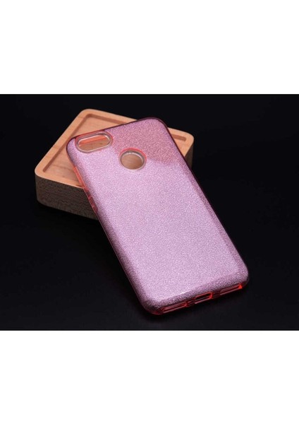 Huawei Y7 2018 Uyumlu Kılıf Shining Silikon, Rose Gold